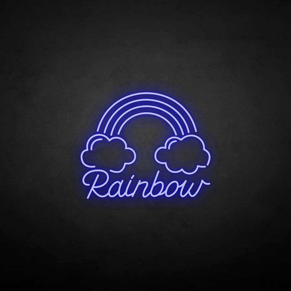 Clouds and rainbows neon sign