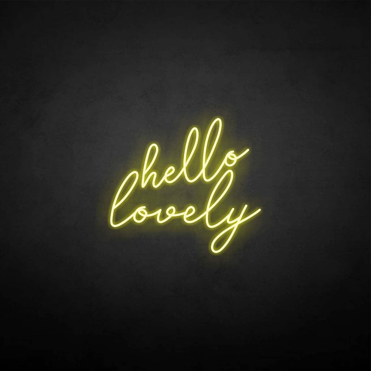 'hello lovely' neon sign