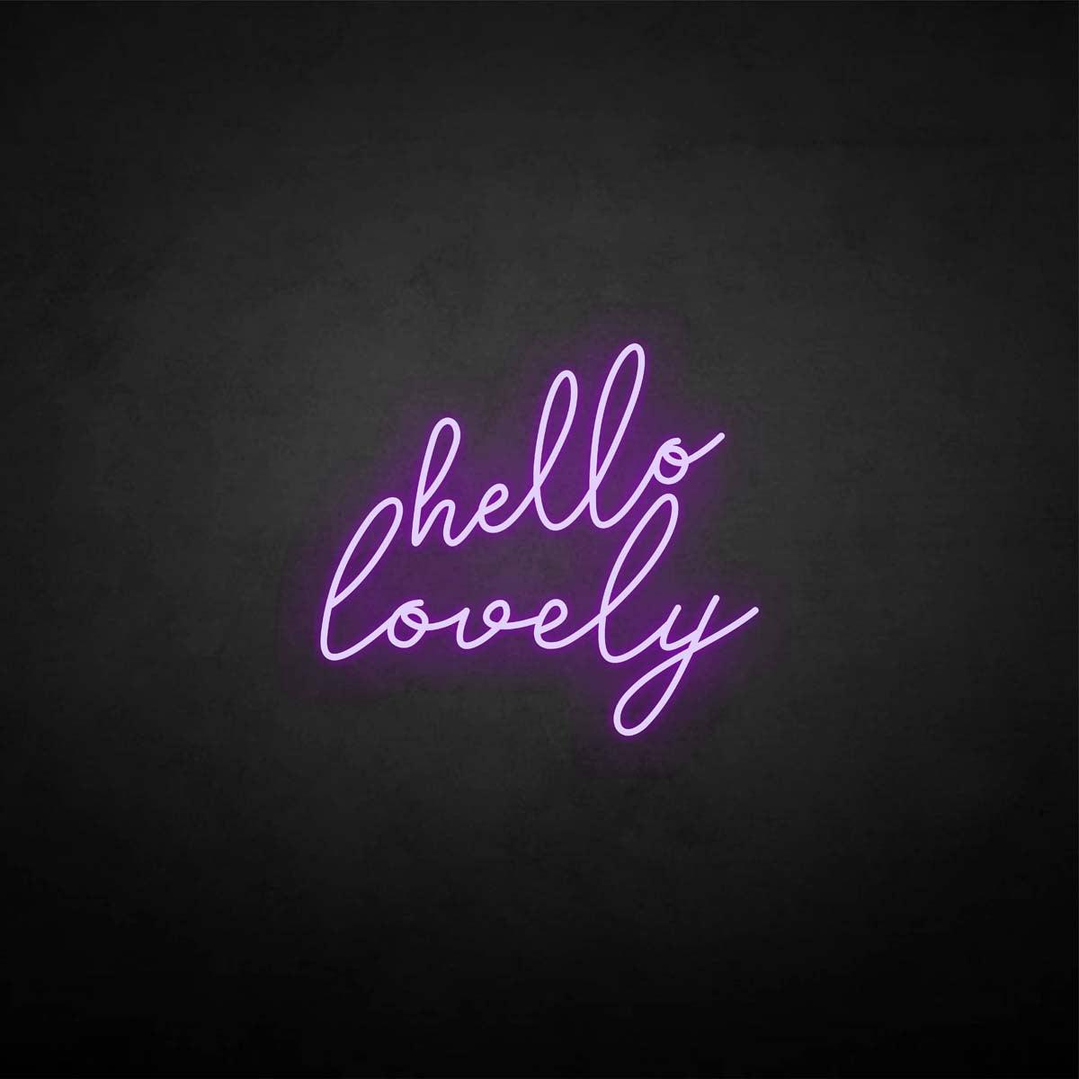 'hello lovely' neon sign