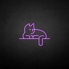 Stick the cat neon sign