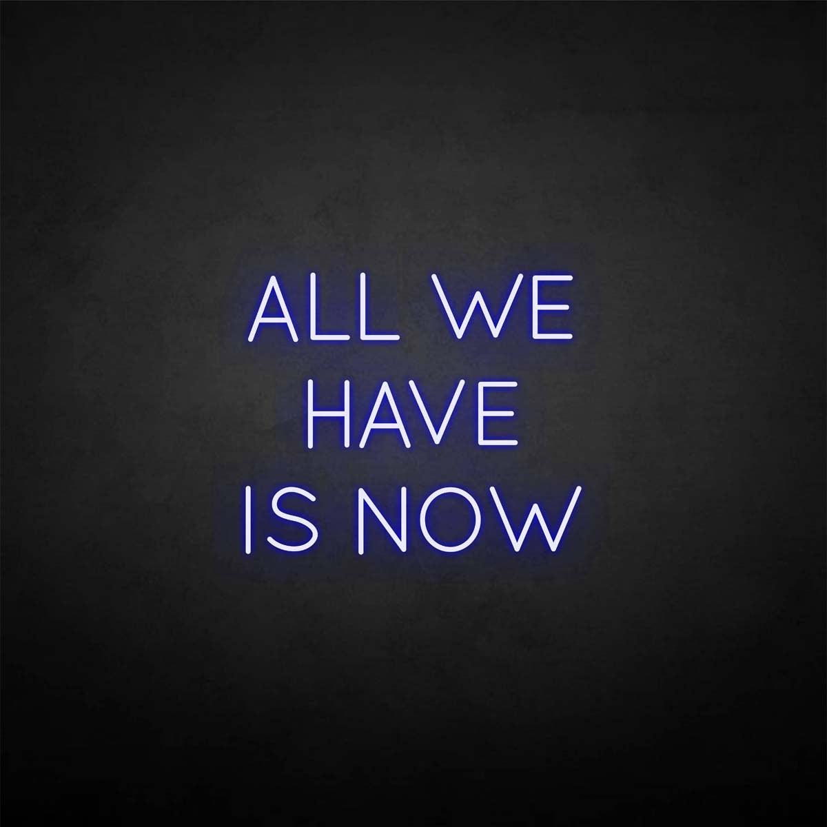 'All we have is now' neon sign