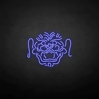 'China lion head' neon sign