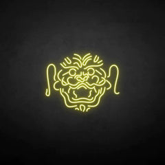 'China lion head' neon sign