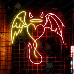 Devil Neon Sign Wings Led Neon Light Bar Neon Signs
