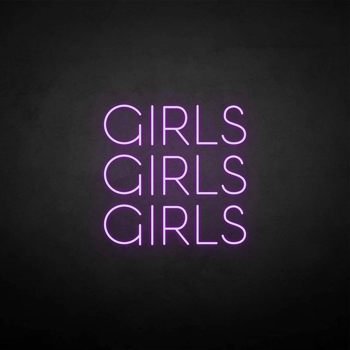 'girls girls girls' neon sign