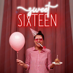 Sweet 16 Neon Sign Sweet Sixteen Happy Birthday Led Light