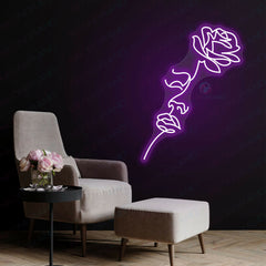 Neon Rose Light Sexy Woman Face Flower Led Sign