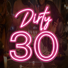 Dirty 30 Neon Sign Happy Birthday Led Light