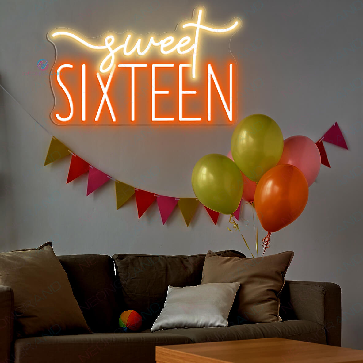 Sweet 16 Neon Sign Sweet Sixteen Happy Birthday Led Light