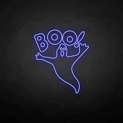 'BOO!' neon sign