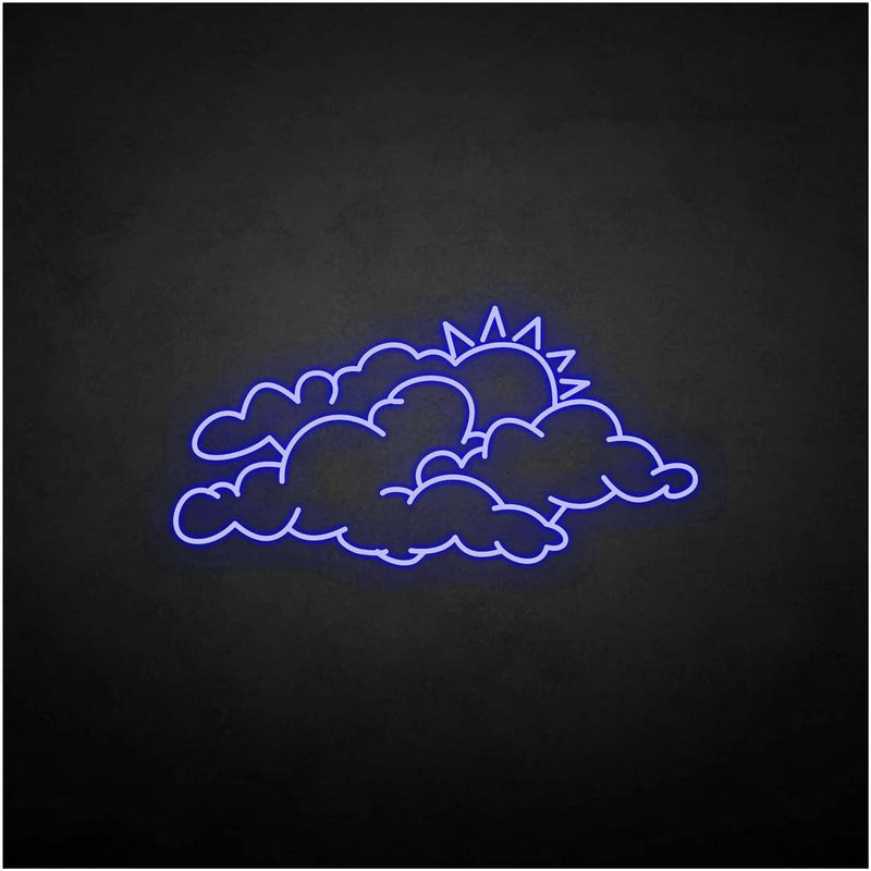 'cloud and sun' neon sign