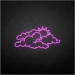 'cloud and sun' neon sign