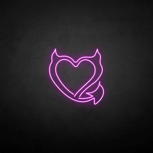 Devil heart neon sign